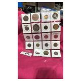 Sheet of foreign coins
