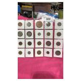 Sheet of foreign coins