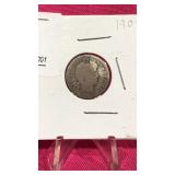 1907 Silver Barber dime