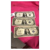 3  $1 Dollar Silver certificate