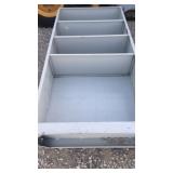 Gray metal three shelf system