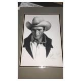 Copy of Print,  Matted Art of Western Movie Star