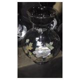 5 Black Vases w/ Inlaid Shell