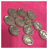 11 Buffalo Nickels
