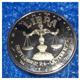 .999 1 oz Copper Horoscope Token