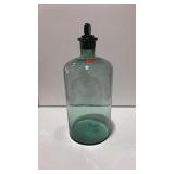 Green Glass Jar w/ Heart Shaped Stopper