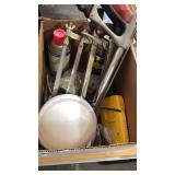 Box w/ Hand Saws, WD-40, Electric Drill