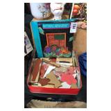 Tin Full of Rubber Stamps for Crafting