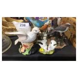 4 Ceramic Birds - 1 is Lefton