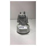 Ceramic Rabbit Music Box  Plays Edelweiss  Works