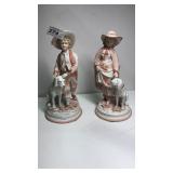 Boy & Girl Figurines w/ Dogs Peedee Made in Italy