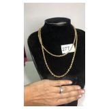 36" Long Gold Tone Twist Chain