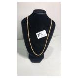 Gold Tone Twist Necklace 9" Long
