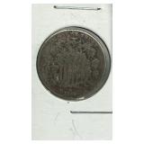 1869 US Shield Nickel  Rare Year