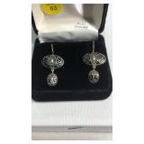 Sterling Drop Earrings   wt 7.1 g   Box Included