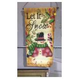 "Let It Snow" Paint on Canvas Wall Hanging