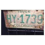 Vintage License Plate Colorado Truck 1973