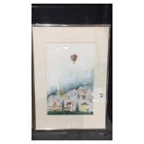 Framed Water Color Village