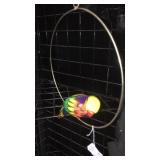 Ceramic Parrot on Metal Perch