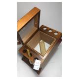 Vintage Wood Pipe Holder w/ Pipe