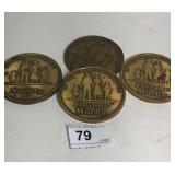 Heavy Vintage Brass Iloopone - Large Coins Coaster