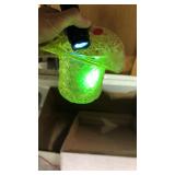 Vaseline Glass Hat w/ Raised Design  Chip on