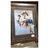 Framed John Wayne w/ 3 Character Pictures