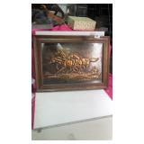 Raised Copper Horses Framed No Glass Needs Nails