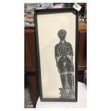 Framed Rubbing of Solder Statue