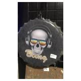 Round Metal Sign - Bottle Cap w/ Skull & Bling