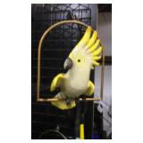 Large Cockatoo Paper Mache on Metal Stand