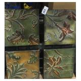 Decorator Wall Hanging Metal Floral Tiles
