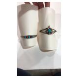 2 Bracelets - Turquoise, Sterling