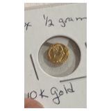 1/2 Gram 10 KT dipped Mini Faux Coin