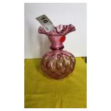 Vintage Cranberry Fenton Vase