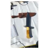 "The Bone Collector USA" Long Blade Yellow Handle