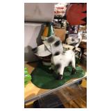 Metal Yard Art Item Display - Dog & Fire Hydrant