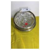 2 Sterling Rimmed Cut Crystal Dishes