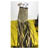 Snake Skin/ Leather Pouch w/ Fringe