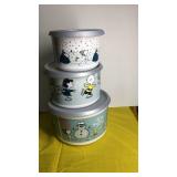 Peanuts Holiday Canisters Set of 3 w/ Lids