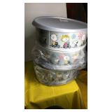 3 New Tupperware Peanuts Cookie Canister