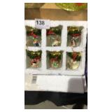 6- 45mm Mini Snow Ball Ornaments