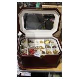 Large Jewelry Box w/ Fashion Jewelry w/ Key2