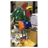 Metal Yard Art Item Display - Rooster w/ Glasses