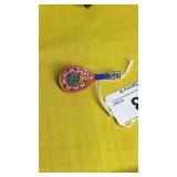 Inlaid Stone Italian Music String Instrument Pin