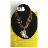 Butterfly Necklace w/ Ribbon Chain