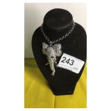 Rhinestone Elephant Necklace