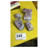 4 Small Pieces Amethyst Crystal Geodes