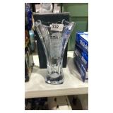 Heavy Bohemian Crystal Vase w/ 1st Place Etched