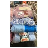 Stack of Blue & Purple Yarns Some Part Projects